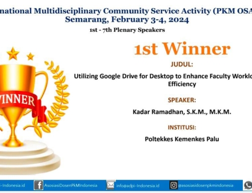 Dosen Poltekkes Kemenkes Palu, Bapak Kadar Ramadhan, S.KM, M.KM Mendapatkan Prestasi 1St Winner Sebagai Speaker The International Multidisciplinary Community Service Activity